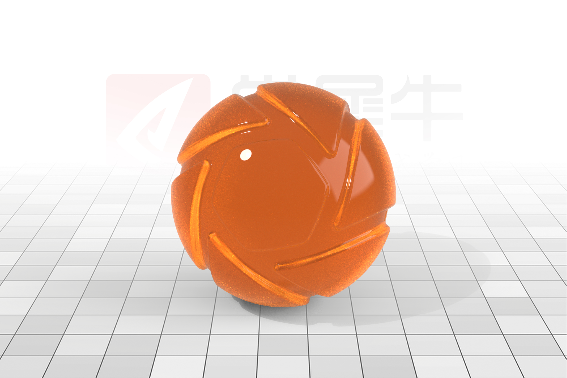 橙色浑光泽塑料材质.png